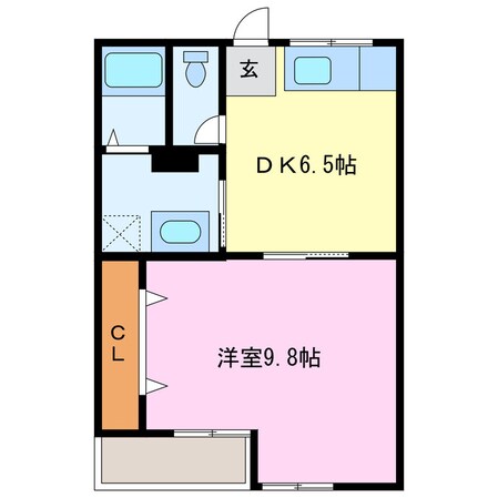 ダイムコーポ大池B棟の物件間取画像